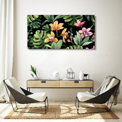 Tableau toile imprimée Jardin tropical à l'aquarelle