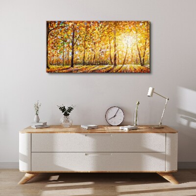Tableau imprimé sur toile Automne doré dans la forêt