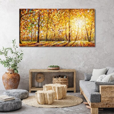 Tableau imprimé sur toile Automne doré dans la forêt