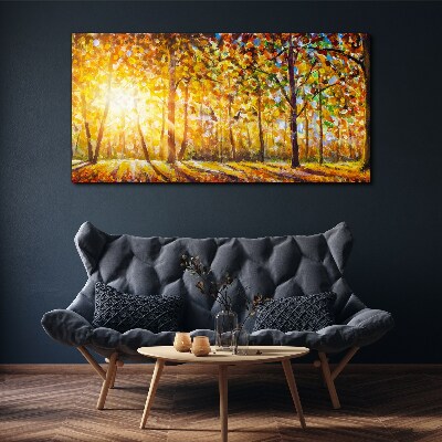 Tableau sur toile Automne doré dans la forêt