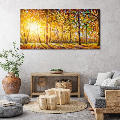 Tableau sur toile Automne doré dans la forêt