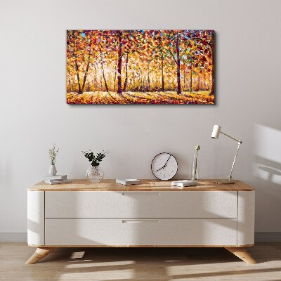 Tableau toile imprimée Automne doré dans la forêt