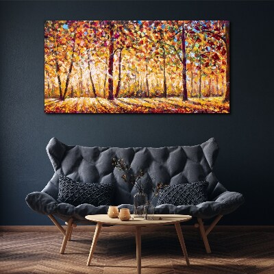 Tableau toile imprimée Automne doré dans la forêt