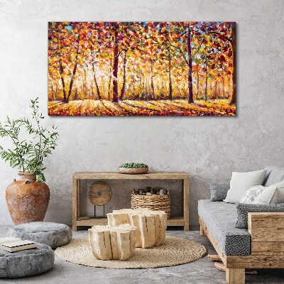 Tableau toile imprimée Automne doré dans la forêt