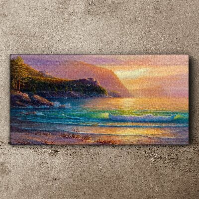 Tableau toile imprimée Une matinée tranquille au bord de la mer