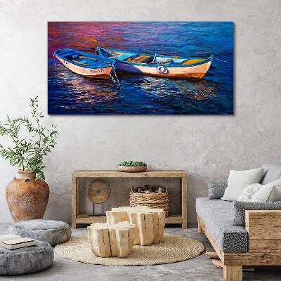 Tableau toile imprimée Un port tranquille aux couleurs des rêves