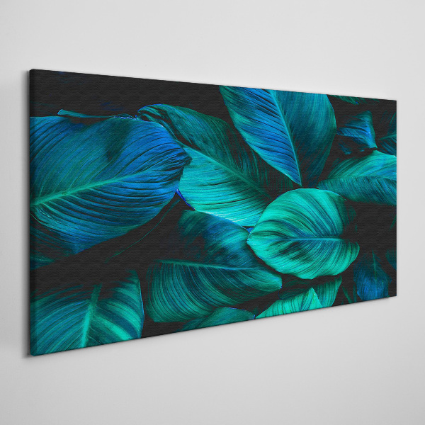 Tableau toile imprimée Feuilles vertes à l'ombre profonde