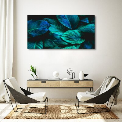 Tableau toile imprimée Feuilles vertes à l'ombre profonde