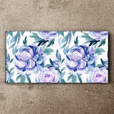 Tableau toile imprimée Un paysage floral aux tons violets