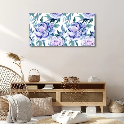 Tableau toile imprimée Un paysage floral aux tons violets