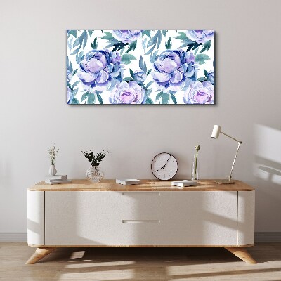 Tableau toile imprimée Un paysage floral aux tons violets