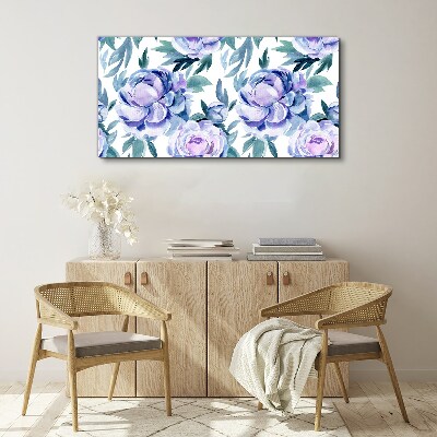 Tableau toile imprimée Un paysage floral aux tons violets