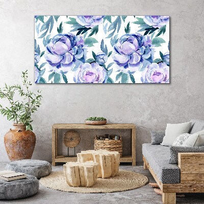 Tableau toile imprimée Un paysage floral aux tons violets