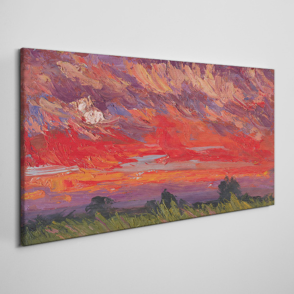 Tableau sur toile Coucher de soleil en feu