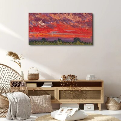 Tableau sur toile Coucher de soleil en feu