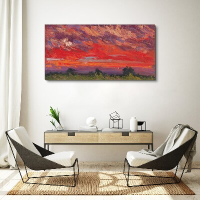 Tableau sur toile Coucher de soleil en feu