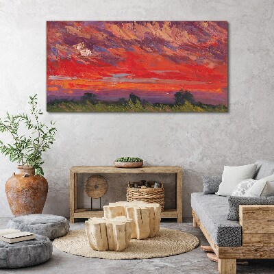 Tableau sur toile Coucher de soleil en feu