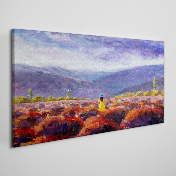 Tableau sur toile Paysage aux tons violets