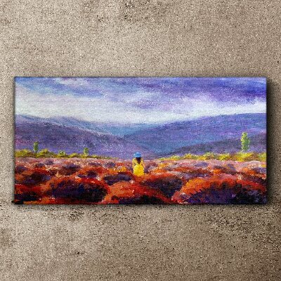 Tableau sur toile Paysage aux tons violets