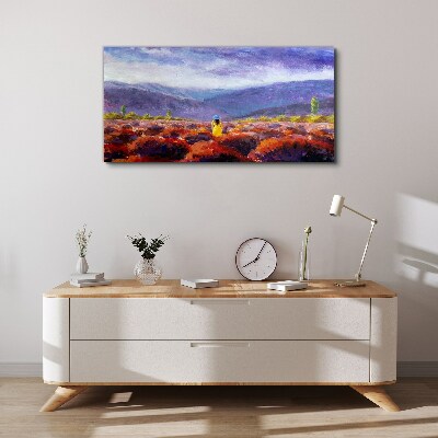 Tableau sur toile Paysage aux tons violets