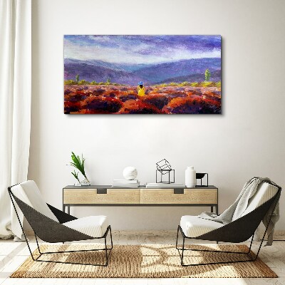 Tableau sur toile Paysage aux tons violets