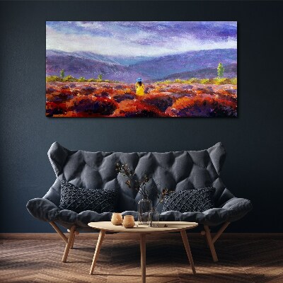 Tableau sur toile Paysage aux tons violets