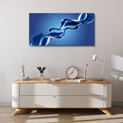 Tableau toile imprimée Vagues de verre bleu