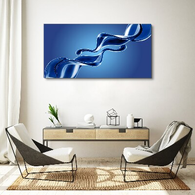 Tableau toile imprimée Vagues de verre bleu