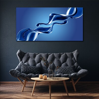Tableau toile imprimée Vagues de verre bleu