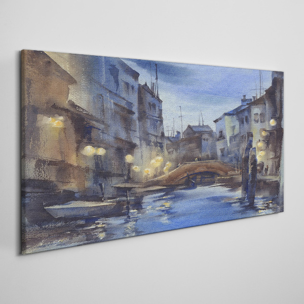 Tableau imprimé sur toile Paysage du soir au bord de l'eau