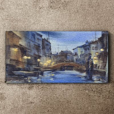 Tableau imprimé sur toile Paysage du soir au bord de l'eau