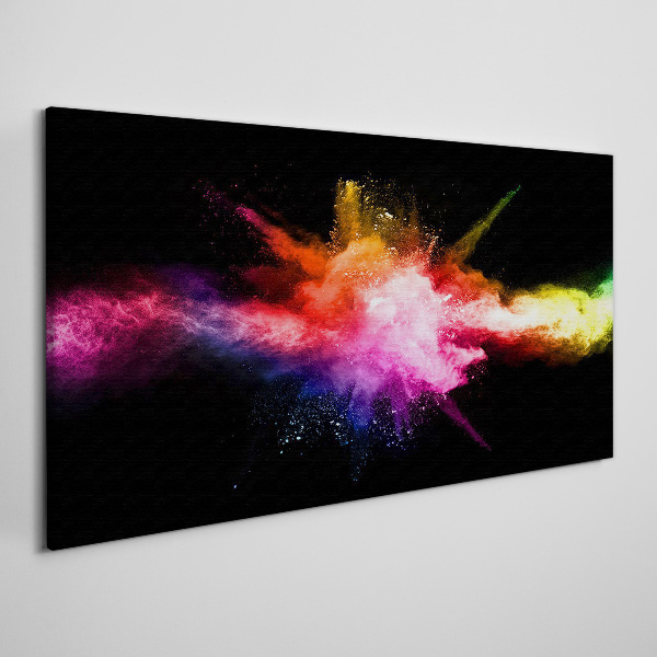 Tableau toile imprimée Une explosion de couleurs dans le noir