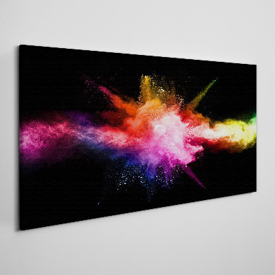 Tableau toile imprimée Une explosion de couleurs dans le noir