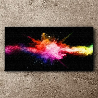 Tableau toile imprimée Une explosion de couleurs dans le noir