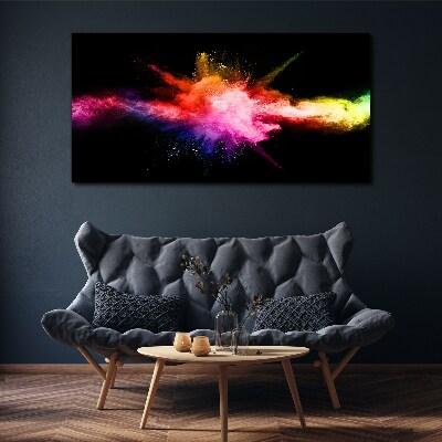 Tableau toile imprimée Une explosion de couleurs dans le noir