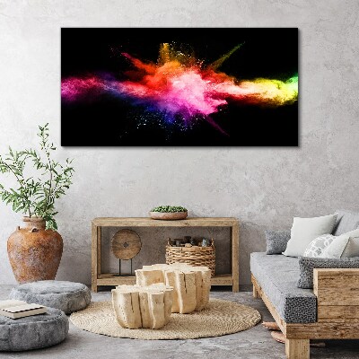 Tableau toile imprimée Une explosion de couleurs dans le noir