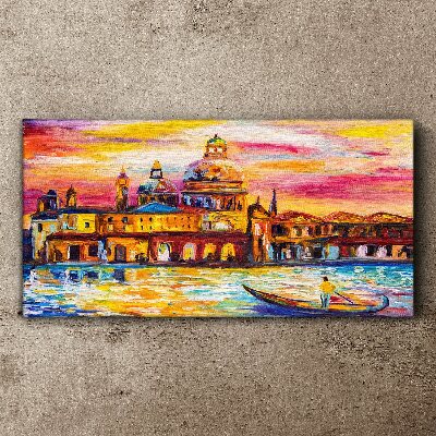 Tableau toile imprimée Venise aux couleurs du coucher de soleil