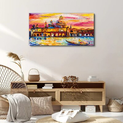 Tableau toile imprimée Venise aux couleurs du coucher de soleil