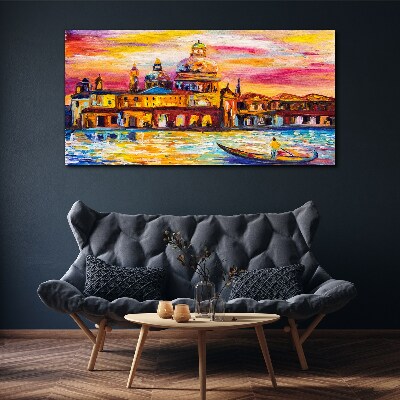 Tableau toile imprimée Venise aux couleurs du coucher de soleil
