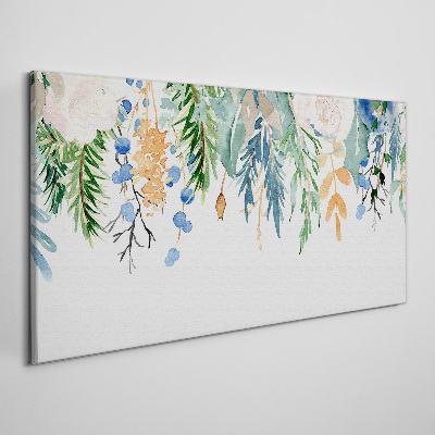 Tableau sur toile Paysage floral à l'aquarelle