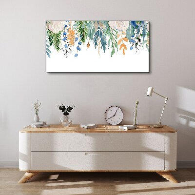 Tableau sur toile Paysage floral à l'aquarelle