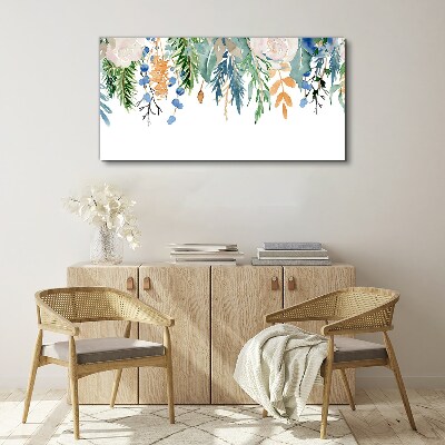 Tableau sur toile Paysage floral à l'aquarelle