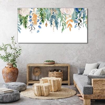 Tableau sur toile Paysage floral à l'aquarelle