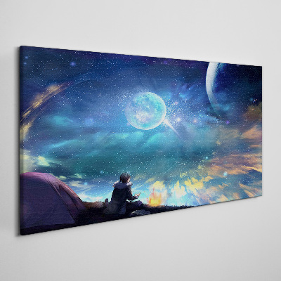 Tableau imprimé sur toile Une nuit cosmique sous les étoiles