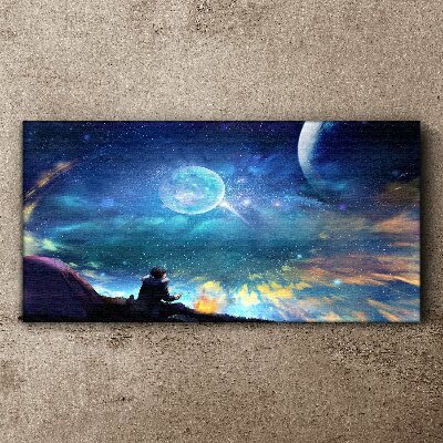 Tableau imprimé sur toile Une nuit cosmique sous les étoiles