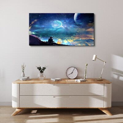 Tableau imprimé sur toile Une nuit cosmique sous les étoiles