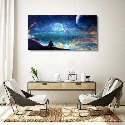 Tableau imprimé sur toile Une nuit cosmique sous les étoiles