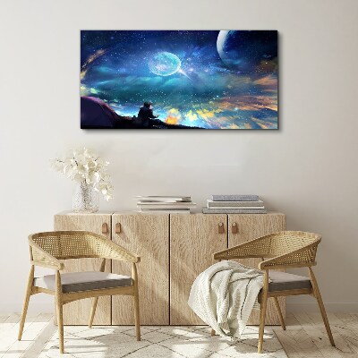 Tableau imprimé sur toile Une nuit cosmique sous les étoiles