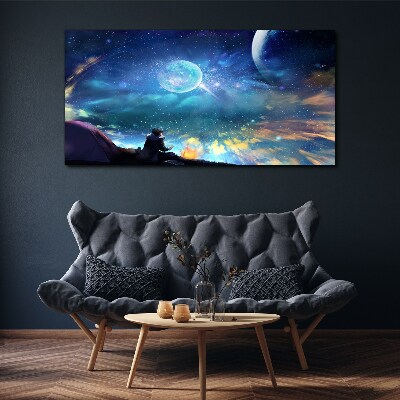 Tableau imprimé sur toile Une nuit cosmique sous les étoiles