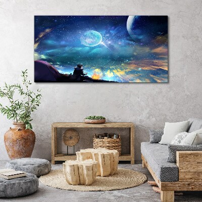 Tableau imprimé sur toile Une nuit cosmique sous les étoiles